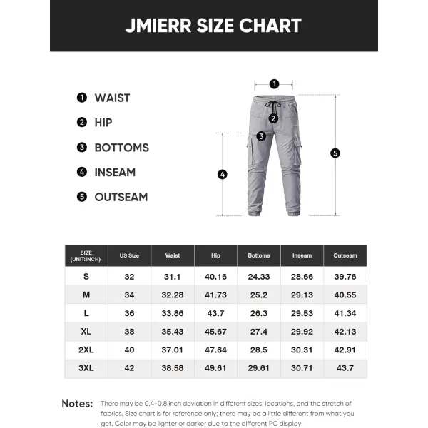 imageJMIERR Mens Cargo Pants Drawstring Stretch Waist Waist Twill Joggers Trousers with Zipper PocketsLight Grey