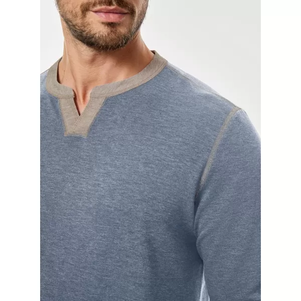 imageJMIERR Mens Slim Henley Shirts Vneck Longline TShirt Casual Lightweight Sweatshirts Fitted Raglan Sleeve Tees ShirtsBrown