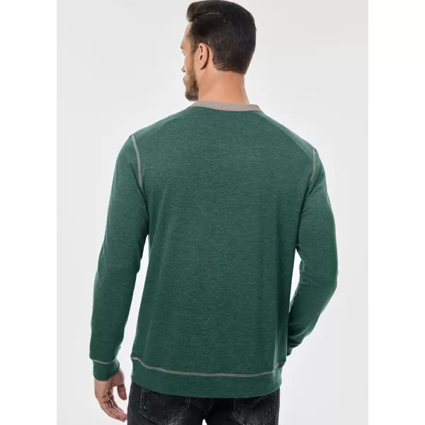 imageJMIERR Mens Slim Henley Shirts Vneck Longline TShirt Casual Lightweight Sweatshirts Fitted Raglan Sleeve Tees ShirtsGreen