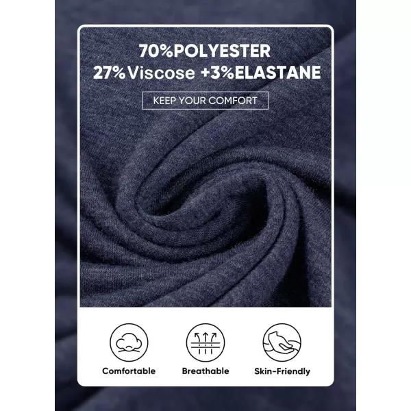 imageJMIERR Mens Slim Henley Shirts Vneck Longline TShirt Casual Lightweight Sweatshirts Fitted Raglan Sleeve Tees ShirtsNavy Blue