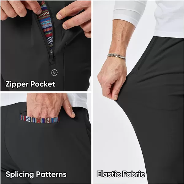 imageJMIERR Mens Sweatpants with Zipper Pockets Athletic Training Track Joggers Drawstring Stretch Elastic Waist PantsBlack