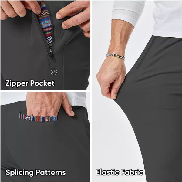 imageJMIERR Mens Sweatpants with Zipper Pockets Athletic Training Track Joggers Drawstring Stretch Elastic Waist PantsGrey Green