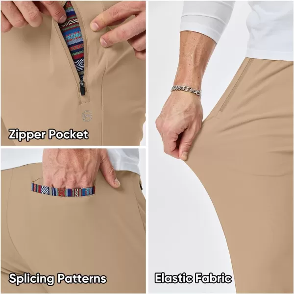 imageJMIERR Mens Sweatpants with Zipper Pockets Athletic Training Track Joggers Drawstring Stretch Elastic Waist PantsKhaki