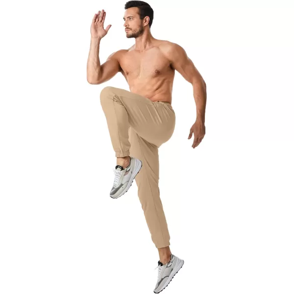 imageJMIERR Mens Sweatpants with Zipper Pockets Athletic Training Track Joggers Drawstring Stretch Elastic Waist PantsKhaki