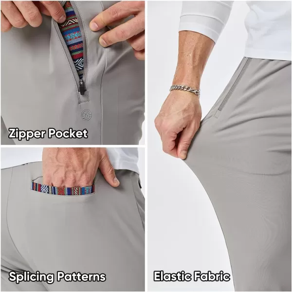 imageJMIERR Mens Sweatpants with Zipper Pockets Athletic Training Track Joggers Drawstring Stretch Elastic Waist PantsLight Grey