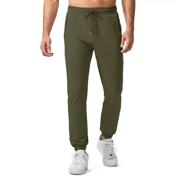 imageJMIERR Mens Sweatpants with Zipper Pockets Athletic Training Track Joggers Drawstring Stretch Elastic Waist PantsMoss Green