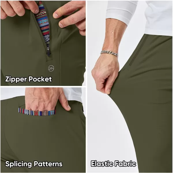 imageJMIERR Mens Sweatpants with Zipper Pockets Athletic Training Track Joggers Drawstring Stretch Elastic Waist PantsMoss Green