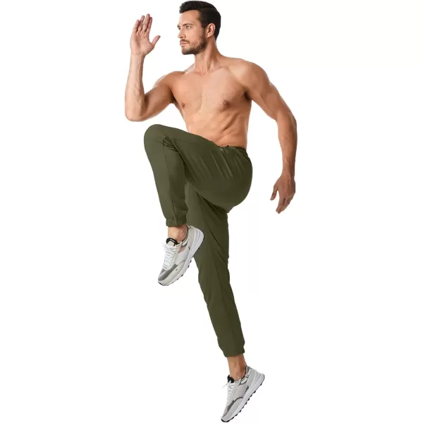 imageJMIERR Mens Sweatpants with Zipper Pockets Athletic Training Track Joggers Drawstring Stretch Elastic Waist PantsMoss Green