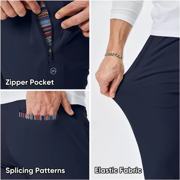 imageJMIERR Mens Sweatpants with Zipper Pockets Athletic Training Track Joggers Drawstring Stretch Elastic Waist PantsNavy Blue