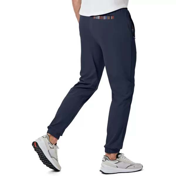 imageJMIERR Mens Sweatpants with Zipper Pockets Athletic Training Track Joggers Drawstring Stretch Elastic Waist PantsNavy Blue