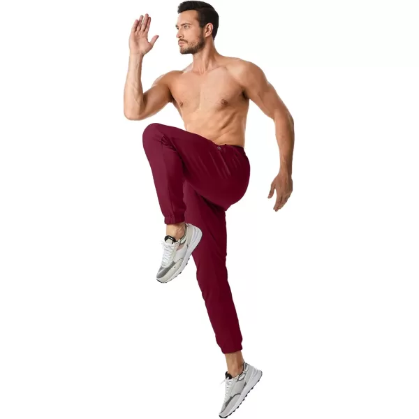 imageJMIERR Mens Sweatpants with Zipper Pockets Athletic Training Track Joggers Drawstring Stretch Elastic Waist PantsRed