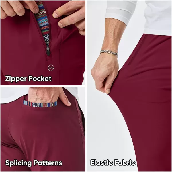 imageJMIERR Mens Sweatpants with Zipper Pockets Athletic Training Track Joggers Drawstring Stretch Elastic Waist PantsRed