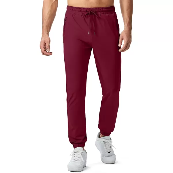 imageJMIERR Mens Sweatpants with Zipper Pockets Athletic Training Track Joggers Drawstring Stretch Elastic Waist PantsRed