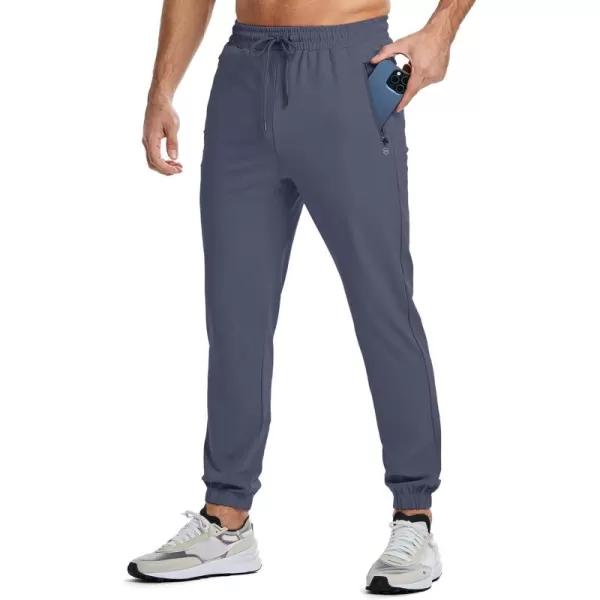 imageJMIERR Mens Sweatpants with Zipper Pockets Athletic Training Track Joggers Drawstring Stretch Elastic Waist PantsBlue