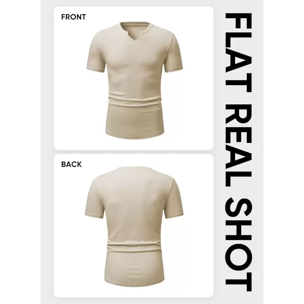 imageJMIERR Mens Muscle Slim T Shirt Texture V Neck Longline Gym Workout Athletic Tee ShirtsApricot