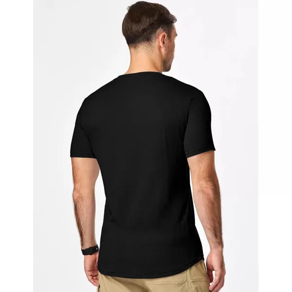 imageJMIERR Mens Muscle Slim T Shirt Texture V Neck Longline Gym Workout Athletic Tee ShirtsBlack