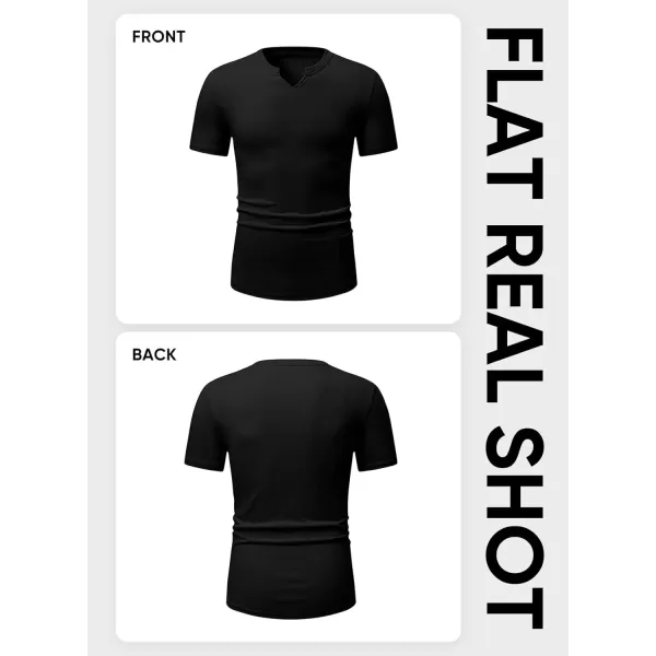 imageJMIERR Mens Muscle Slim T Shirt Texture V Neck Longline Gym Workout Athletic Tee ShirtsBlack