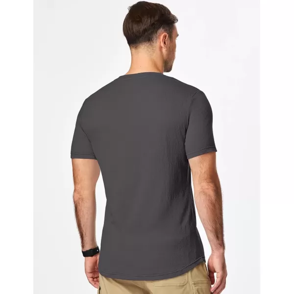 imageJMIERR Mens Muscle Slim T Shirt Texture V Neck Longline Gym Workout Athletic Tee ShirtsDark Brown