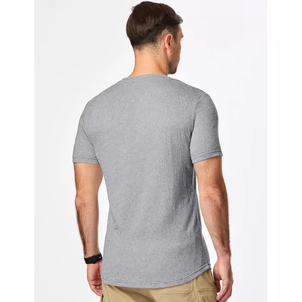 imageJMIERR Mens Muscle Slim T Shirt Texture V Neck Longline Gym Workout Athletic Tee ShirtsGrey