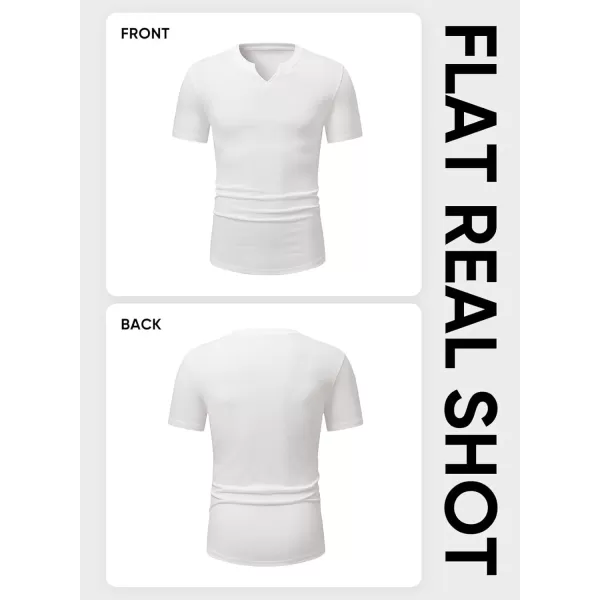 imageJMIERR Mens Muscle Slim T Shirt Texture V Neck Longline Gym Workout Athletic Tee ShirtsWhite