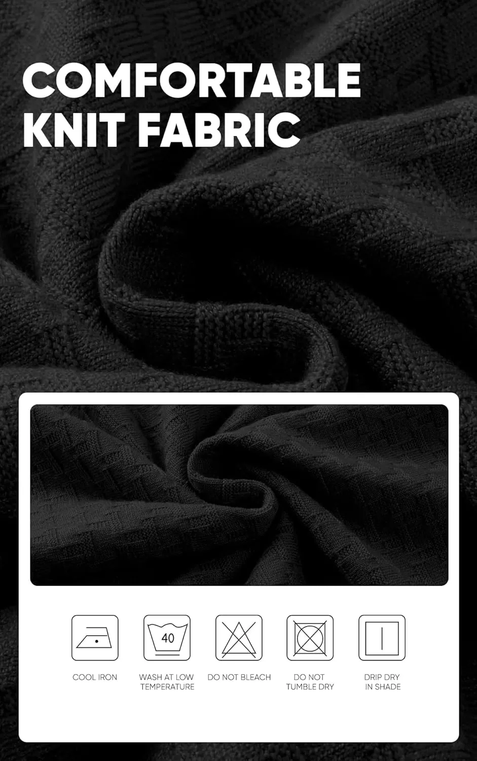 imageJMIERR Mens Knit Polo Shirts Casual Short Sleeve Button Lightweight ShirtBlack