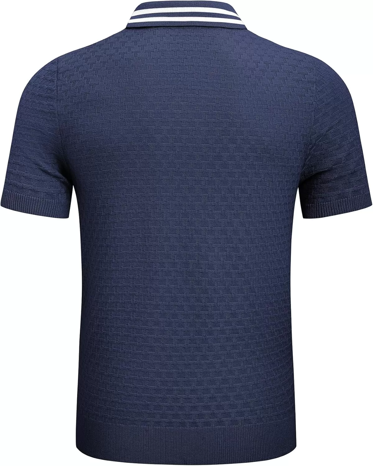 imageJMIERR Mens Knit Polo Shirts Casual Short Sleeve Button Lightweight ShirtNavy Blue