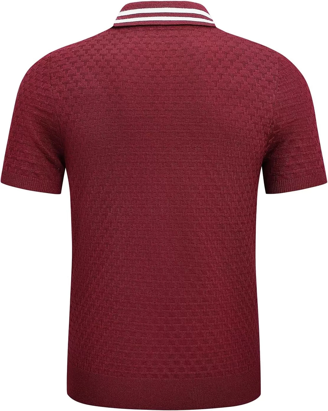 imageJMIERR Mens Knit Polo Shirts Casual Short Sleeve Button Lightweight ShirtRed