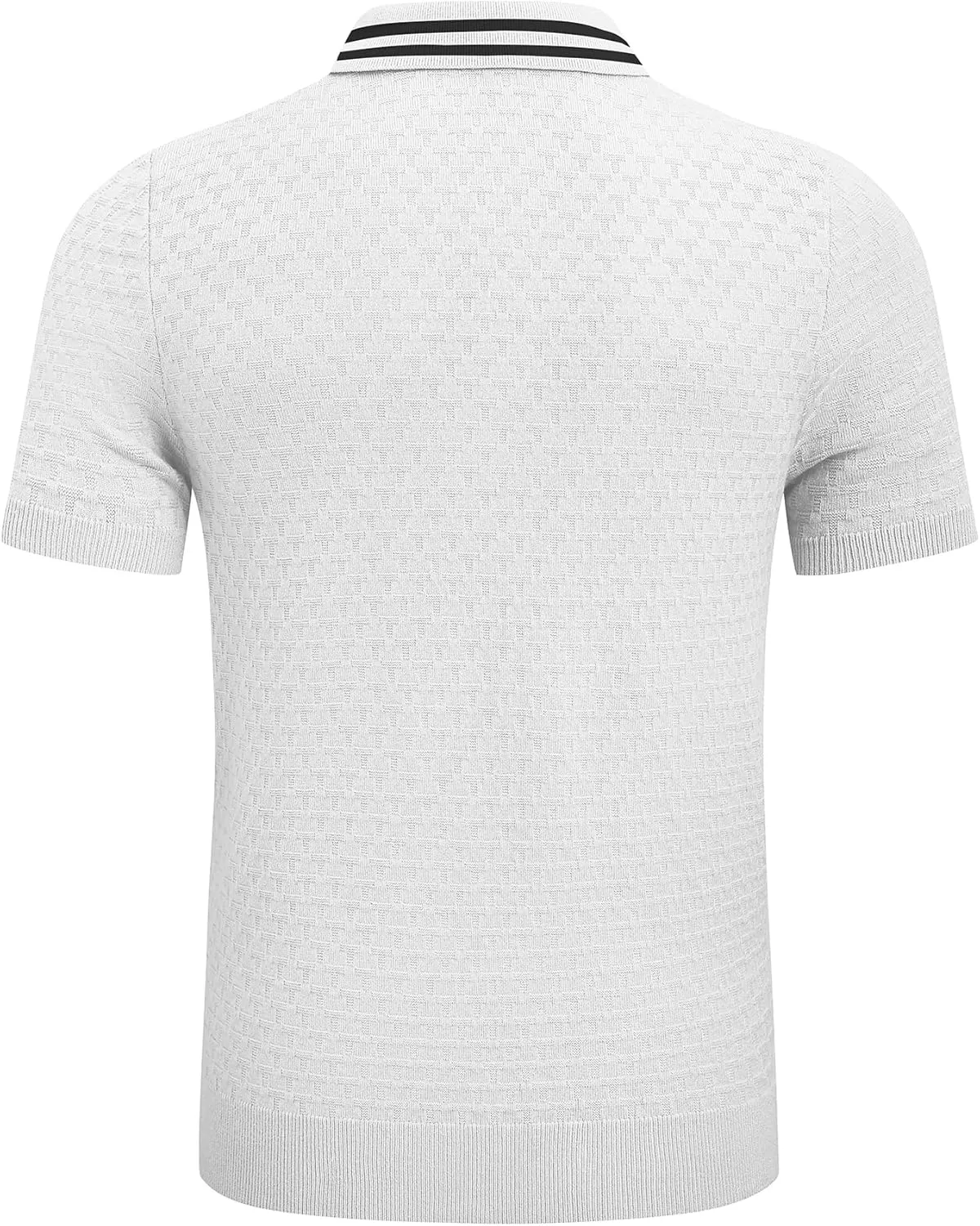 imageJMIERR Mens Knit Polo Shirts Casual Short Sleeve Button Lightweight ShirtWhite