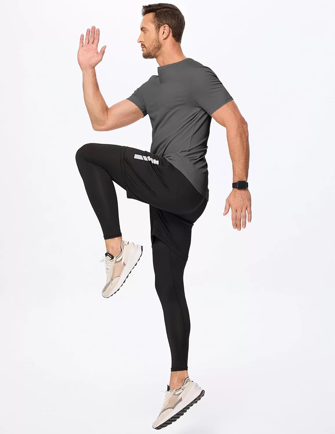 imageJMIERR Mens Muscle VNeck T Shirt Short Sleeve Longline Ribbed Henley Shirt Gym Workout Athletic Tee ShirtsGrey