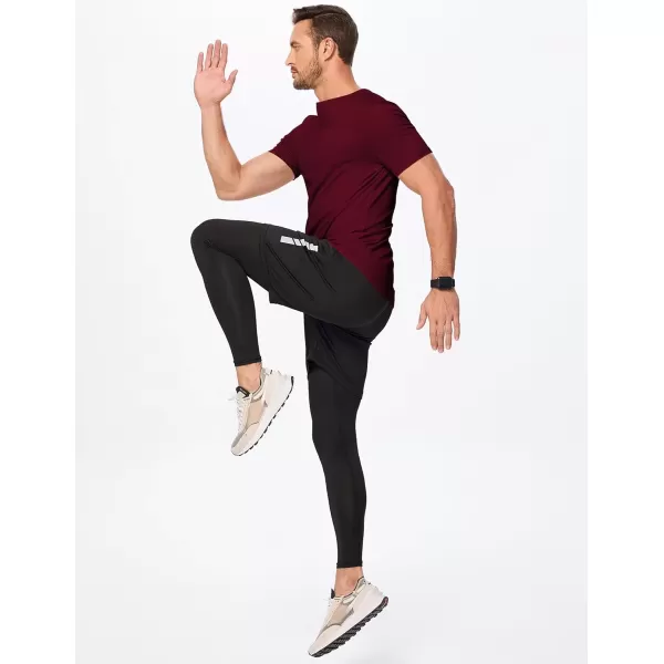 imageJMIERR Mens Muscle VNeck T Shirt Short Sleeve Longline Ribbed Henley Shirt Gym Workout Athletic Tee ShirtsRed
