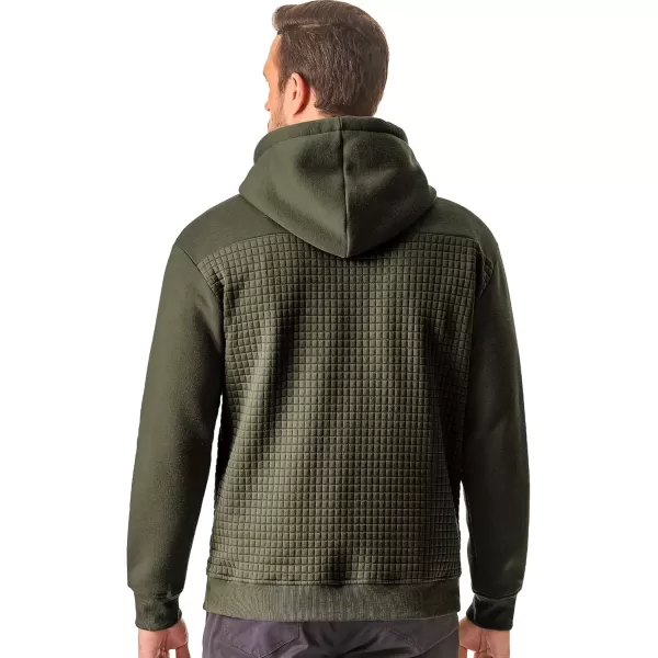 imageJMIERR Mens Hooded Sweatshirt Casual Cotton Long Sleeve Drawstring Fleece Waffle Pullover Hoodies with PocketsA Moss Green