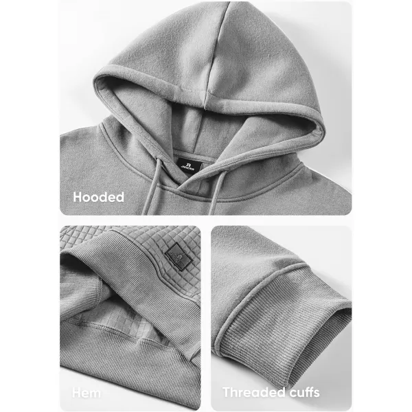 imageJMIERR Mens Hooded Sweatshirt Casual Cotton Long Sleeve Drawstring Fleece Waffle Pullover Hoodies with PocketsGrey