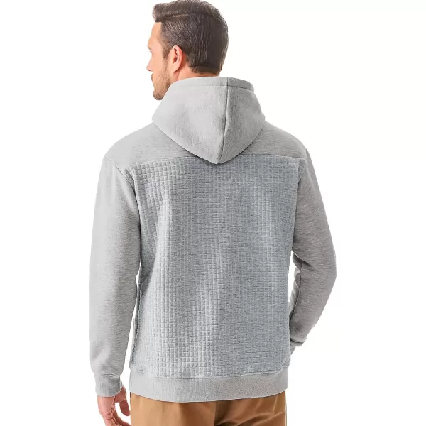 imageJMIERR Mens Hooded Sweatshirt Casual Cotton Long Sleeve Drawstring Fleece Waffle Pullover Hoodies with PocketsGrey