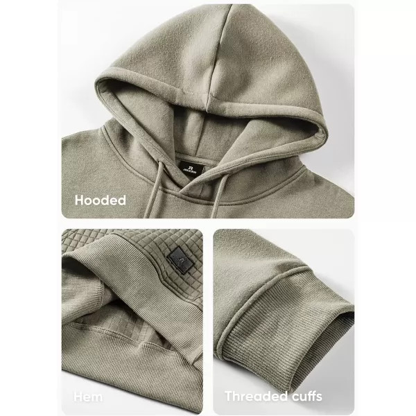 imageJMIERR Mens Hooded Sweatshirt Casual Cotton Long Sleeve Drawstring Fleece Waffle Pullover Hoodies with PocketsSage Green