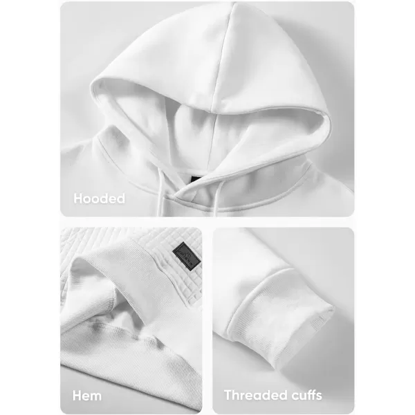 imageJMIERR Mens Hooded Sweatshirt Casual Cotton Long Sleeve Drawstring Fleece Waffle Pullover Hoodies with PocketsWhite