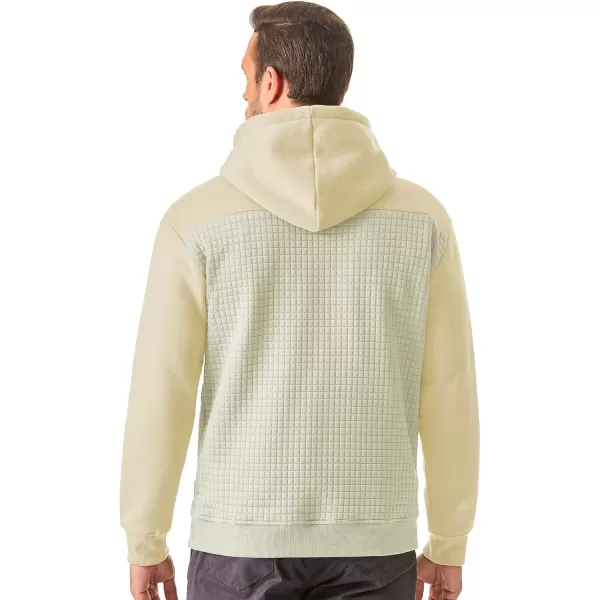 imageJMIERR Mens Hooded Sweatshirt Casual Cotton Long Sleeve Drawstring Fleece Waffle Pullover Hoodies with PocketsZ Beige