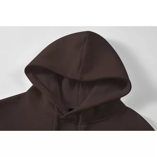 imageJMIERR Mens Hooded Sweatshirt Casual Cotton Long Sleeve Drawstring Fleece Waffle Pullover Hoodies with PocketsZ Dark Brown