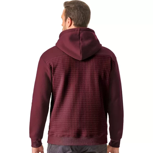 imageJMIERR Mens Hooded Sweatshirt Casual Cotton Long Sleeve Drawstring Fleece Waffle Pullover Hoodies with PocketsZ Red