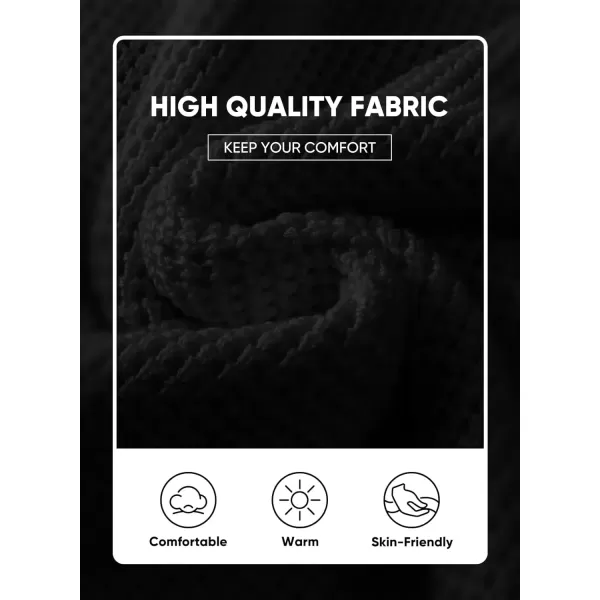 imageJMIERR Mens Crewneck Pullover Sweater Waffle Textured Knitted Sweaters Casual Loose Fit Sweaters with Ribbing EdgeBlack