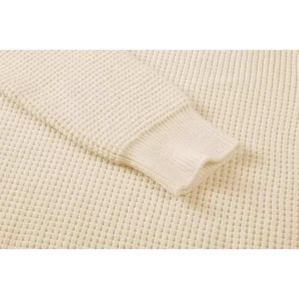 imageJMIERR Mens Crewneck Pullover Sweater Waffle Textured Knitted Sweaters Casual Loose Fit Sweaters with Ribbing EdgeLight Khaki
