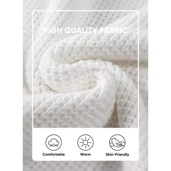 imageJMIERR Mens Crewneck Pullover Sweater Waffle Textured Knitted Sweaters Casual Loose Fit Sweaters with Ribbing EdgeWhite