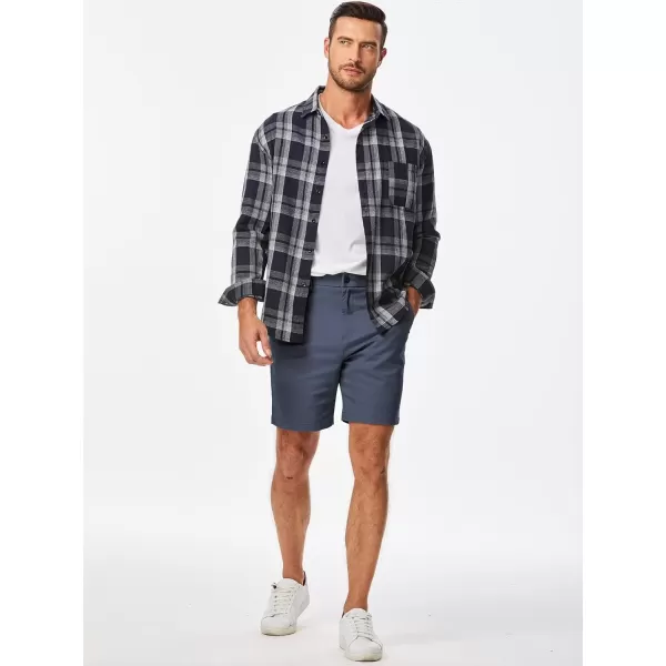 imageJMIERR Mens ClassicFit 7quot Chino Short Summer Stretch Waist Cotton Twill Casual Dress Shorts with Pockets7 B Navy Blue
