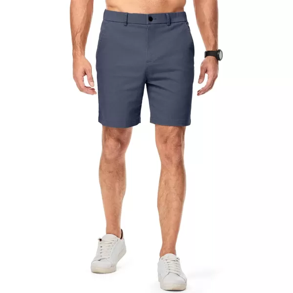imageJMIERR Mens ClassicFit 7quot Chino Short Summer Stretch Waist Cotton Twill Casual Dress Shorts with Pockets7 B Navy Blue