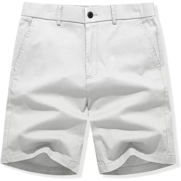 imageJMIERR Mens ClassicFit 7quot Chino Short Summer Stretch Waist Cotton Twill Casual Dress Shorts with Pockets7 B White