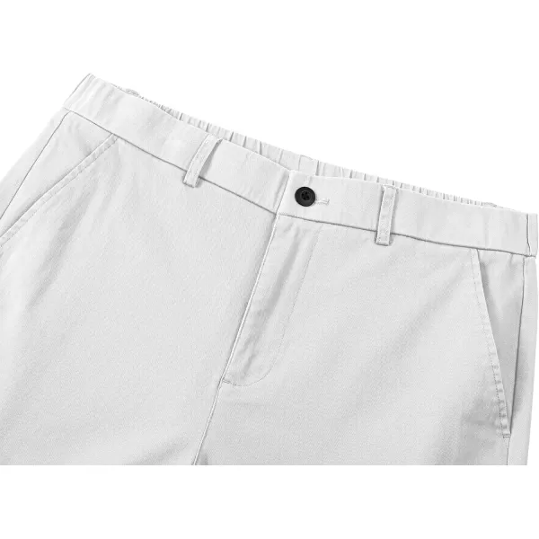 imageJMIERR Mens ClassicFit 7quot Chino Short Summer Stretch Waist Cotton Twill Casual Dress Shorts with Pockets7 B White
