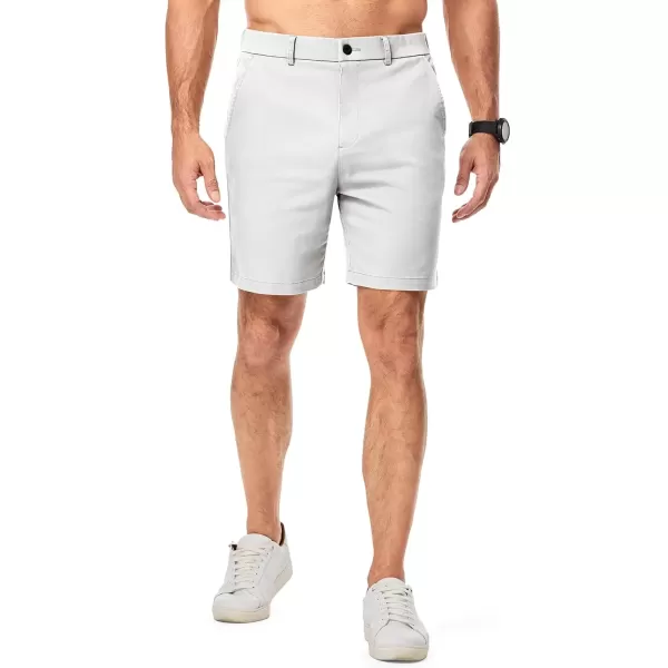 imageJMIERR Mens ClassicFit 7quot Chino Short Summer Stretch Waist Cotton Twill Casual Dress Shorts with Pockets7 B White