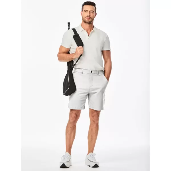 imageJMIERR Mens ClassicFit 7quot Chino Short Summer Stretch Waist Cotton Twill Casual Dress Shorts with Pockets7 B White