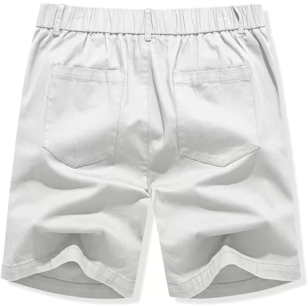 imageJMIERR Mens ClassicFit 7quot Chino Short Summer Stretch Waist Cotton Twill Casual Dress Shorts with Pockets7 B White