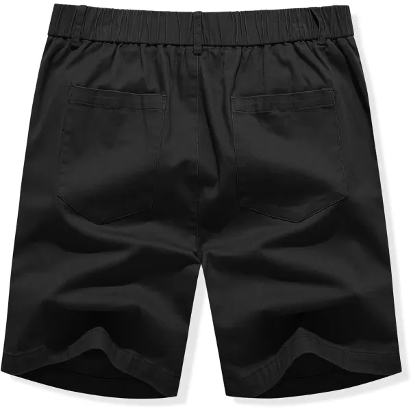 imageJMIERR Mens ClassicFit 7quot Chino Short Summer Stretch Waist Cotton Twill Casual Dress Shorts with Pockets7 Black