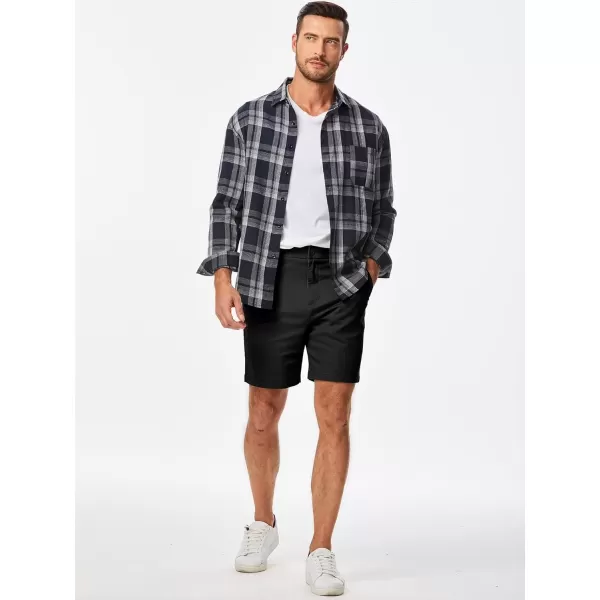 imageJMIERR Mens ClassicFit 7quot Chino Short Summer Stretch Waist Cotton Twill Casual Dress Shorts with Pockets7 Black